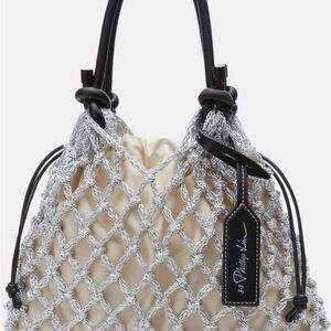 3.1 Phillip Lim Metallic Silver and Cream Shoulder Bag